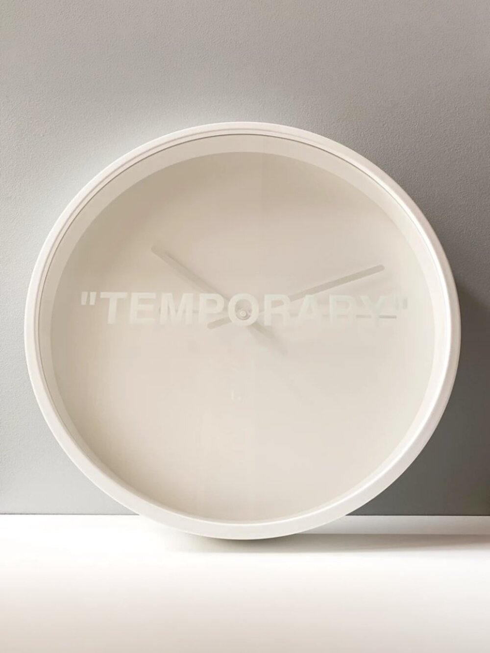 The Off-White Virgil Abloh x IKEA MARKERAD "TEMPORARY" Wall Clock